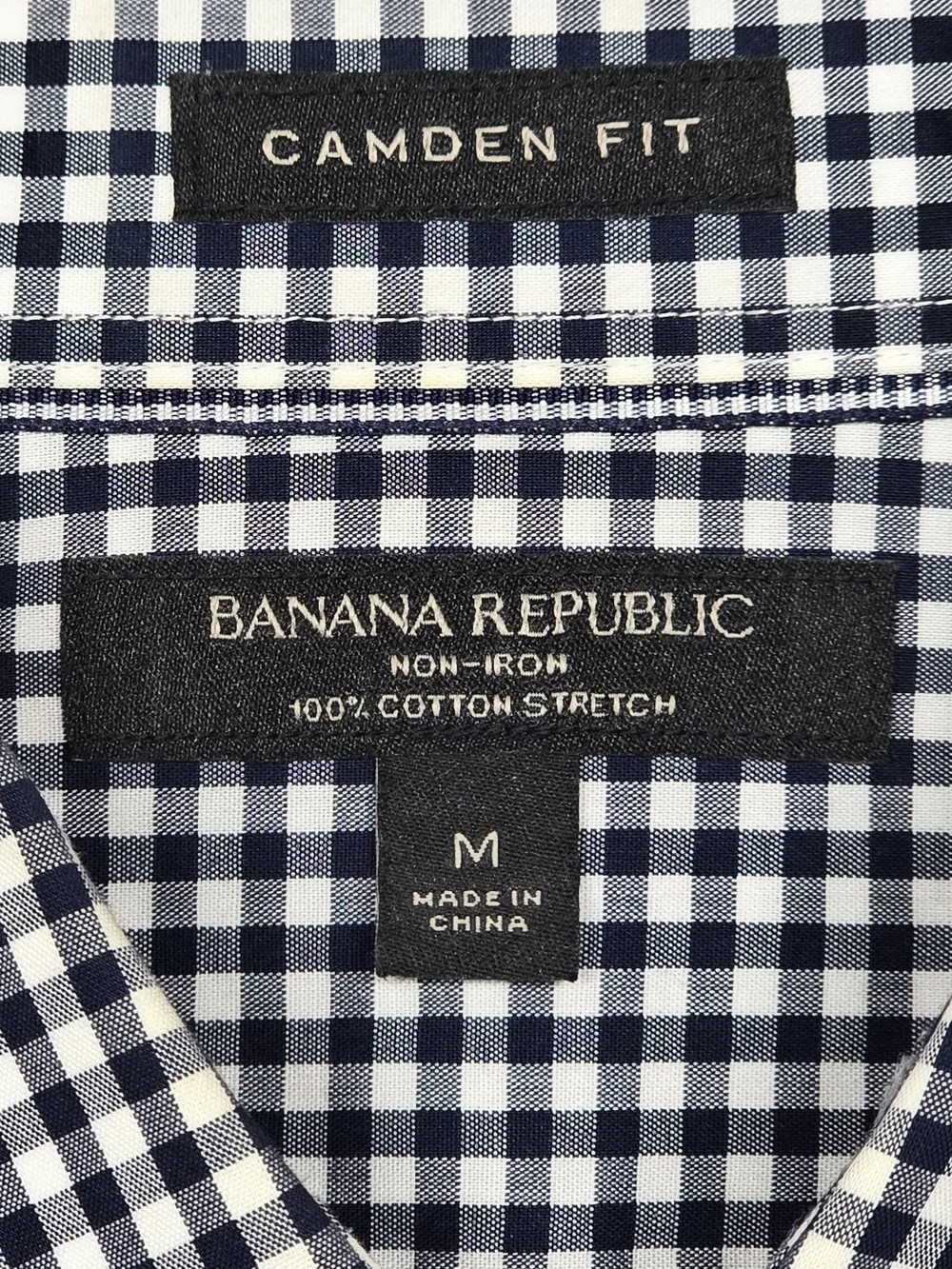 Banana Republic Camden Fit Non-Iron Gingham Button Down Shirt Medium